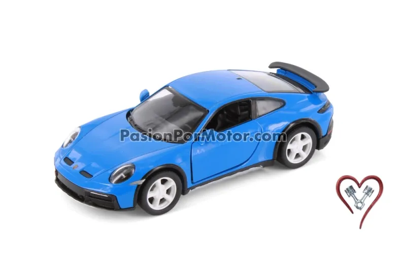 5 Pulgadas / 1:36 Porsche 911 992 Rally Dakar 2023 Azul KINSMART Display a Granel 05346