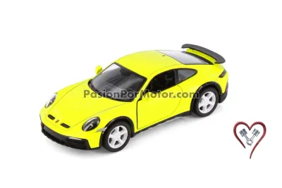 5 Pulgadas / 1:36 Porsche 911 992 Rally Dakar 2023 Amarillo KINSMART Display a Granel 05347