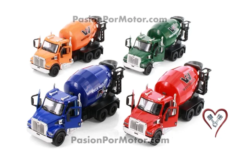 Serie de 4 Piezas / 1:66 Western Star 47X Revolvedora 2023 Colores Surtidos KINSMART En Display a Granel 1:64 05355 Serie de 4 Piezas / 1:66 Western Star 47X Revolvedora 2023 Colores Surtidos KINSMART En Display a Granel 1:64 05355