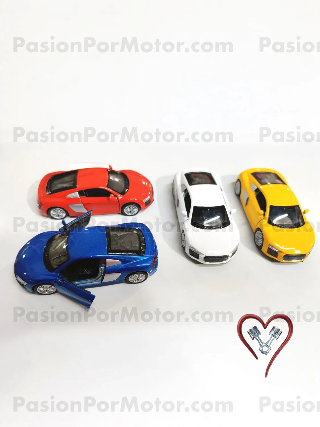 Serie de 4 Piezas - 5 Pulgadas / 1:38 Audi R8 V10 2016 WELLY En Display a Granel 1:32 05369 Serie de 4 Piezas - 5 Pulgadas / 1:38 Audi R8 V10 2016 WELLY En Display a Granel 1:32 05369