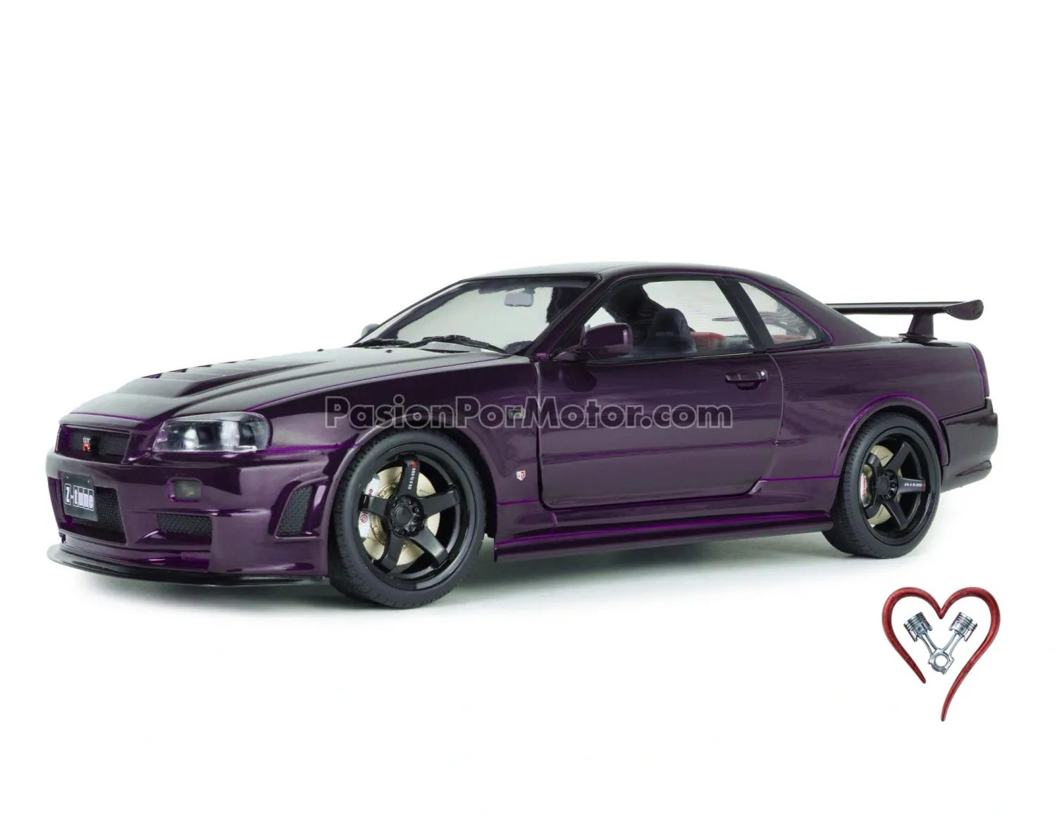 1:18 Nissan Skyline GT-R BNR34 Z Tune 1999 Purpura SOLIDO 05375