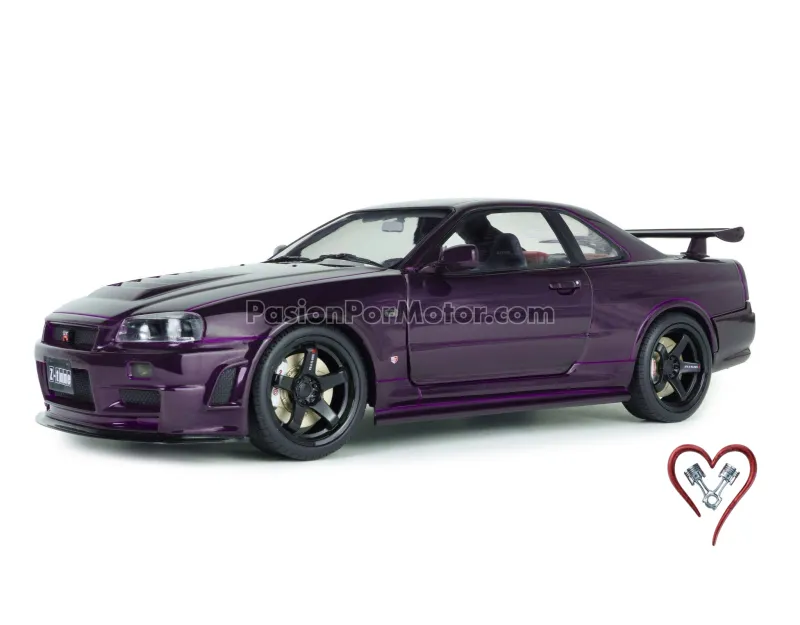1:18 Nissan Skyline GT-R BNR34 Z Tune 1999 Purpura SOLIDO 05375 1:18 Nissan Skyline GT-R BNR34 Z Tune 1999 Purpura SOLIDO 05375