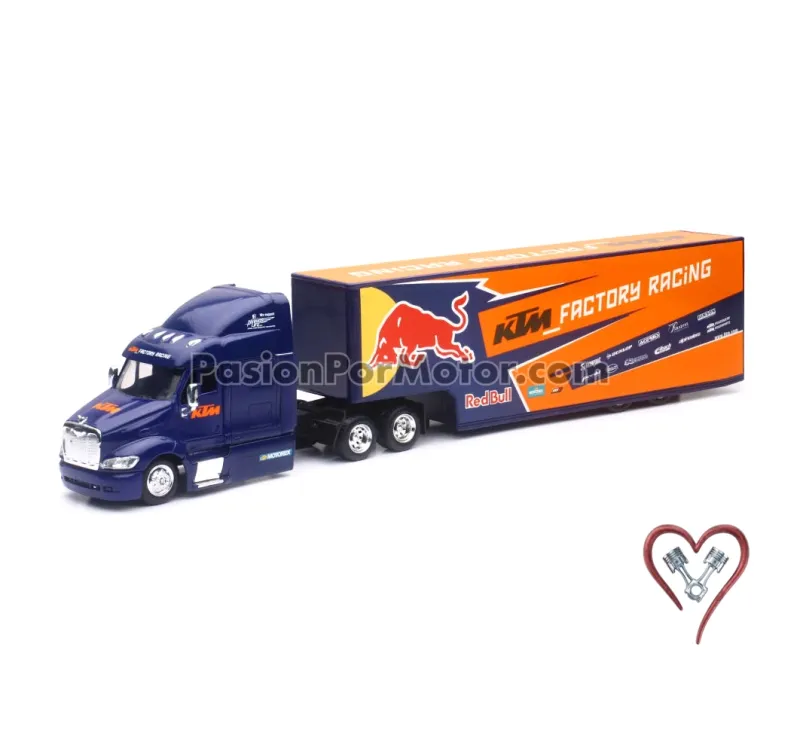 1:43 Peterbilt Model 387 1999 C Trailer Caja Cama Baja Panzona KTM NEW RAY 05404