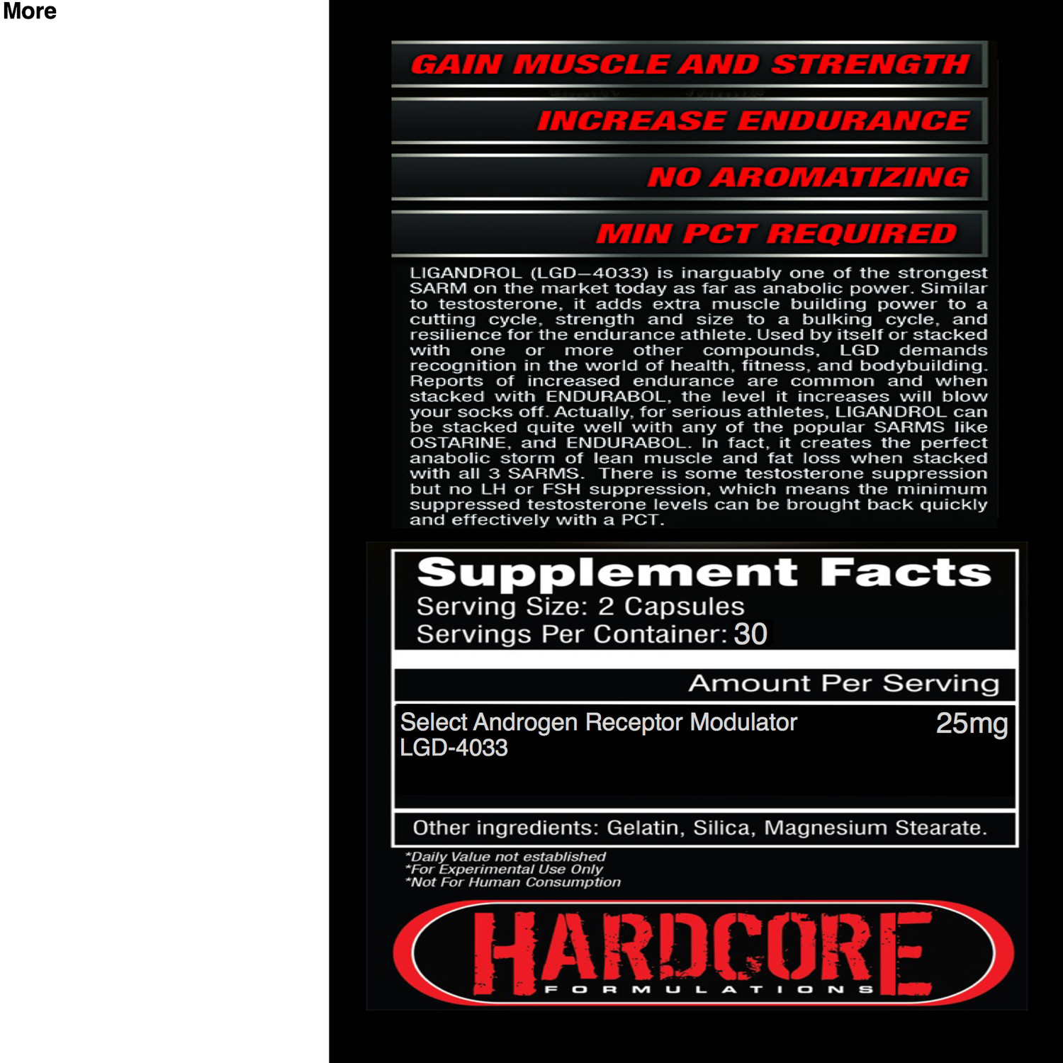 LGD 4033 ‘Ligandrol’ Made By Hardcore Formulations (SARM SERIES)
