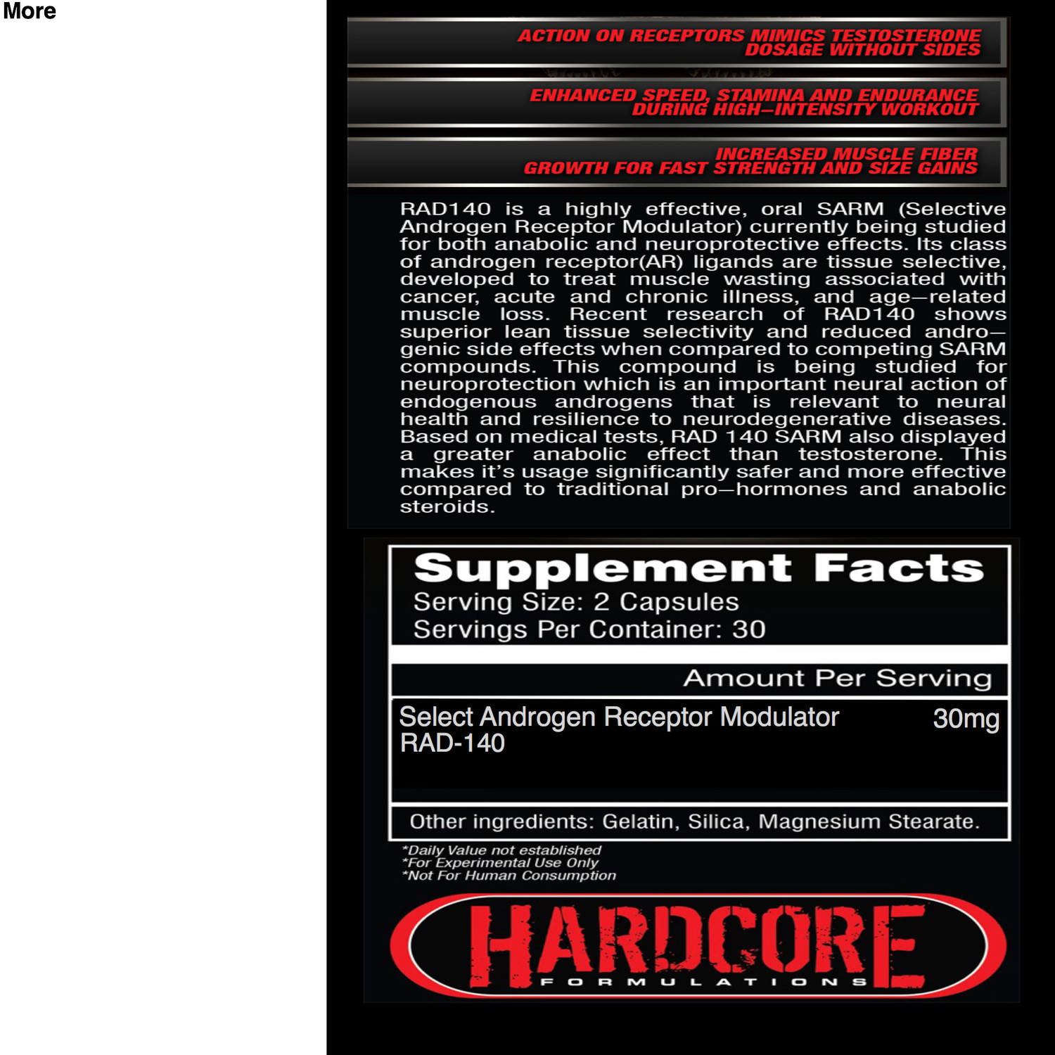 RAD 140 ‘Testolone’ Made By Hardcore Formulations (SARM SERIES)