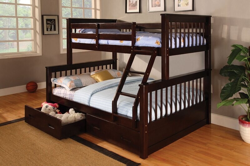 TWIN/FULL BUNKBED - MATTRESS INCLUDED