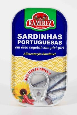 ​​Portugiesisches Sardinen im vegetarisches Öl mit Piri-Piri 125gr