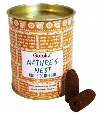 Goloka Nature's Nest - 24 Coni di incenso Back flow