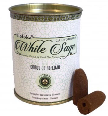 Goloka White Sage - 24 Back flow incense cones