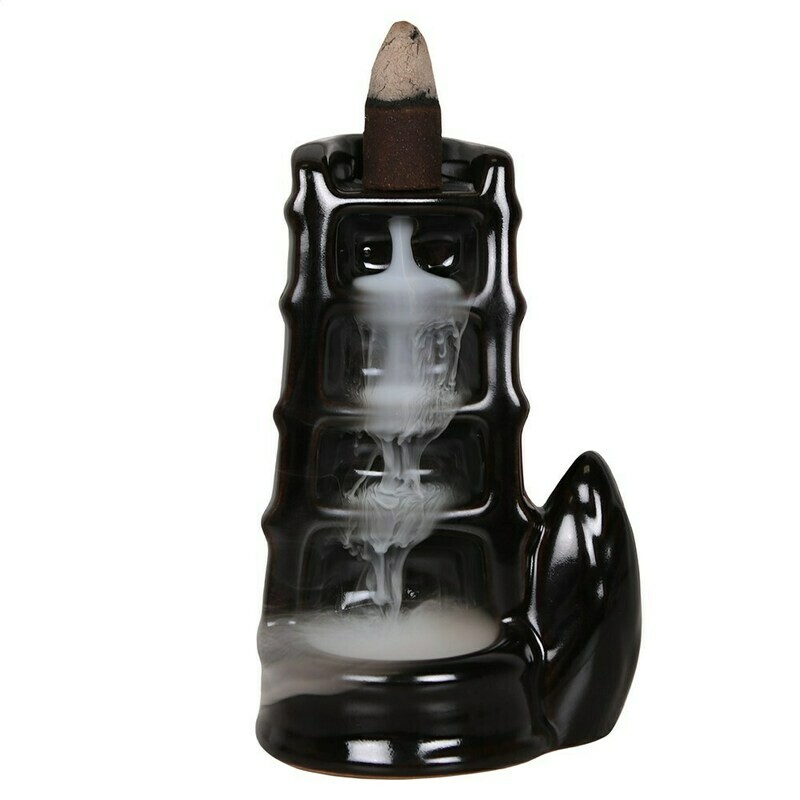 Back flow Incense Holder For Cones Bamboo section