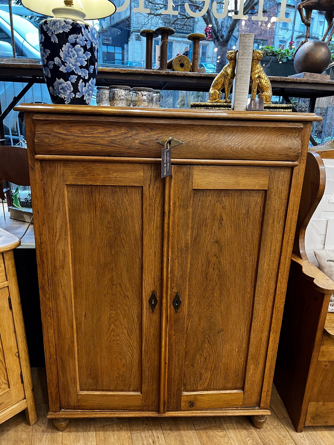 Antique French Oak Cabinet / Cupboard