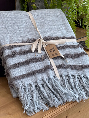 Tufted Grey Blanket / Throw