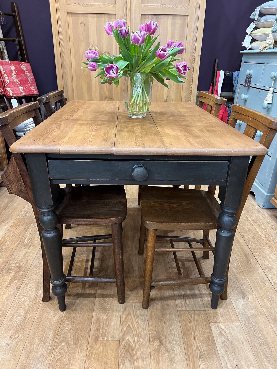 Antique Pine Dining / Kitchen Table