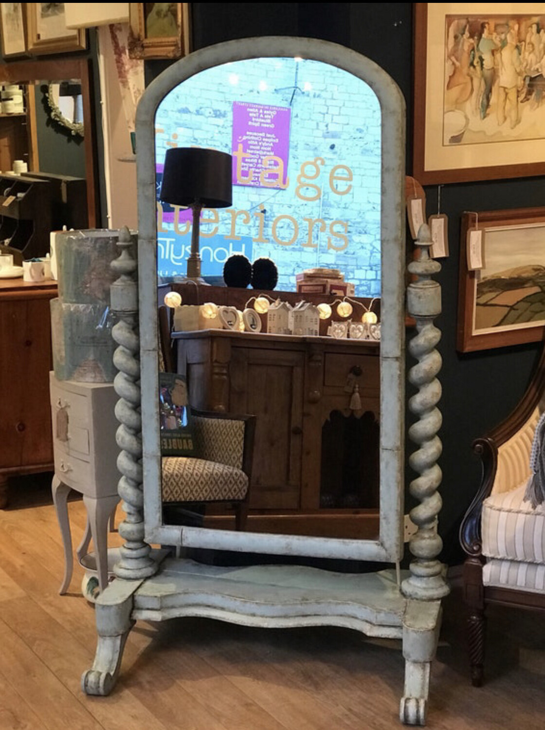 Antique Cheval Mirror / Floor Standing Mirror