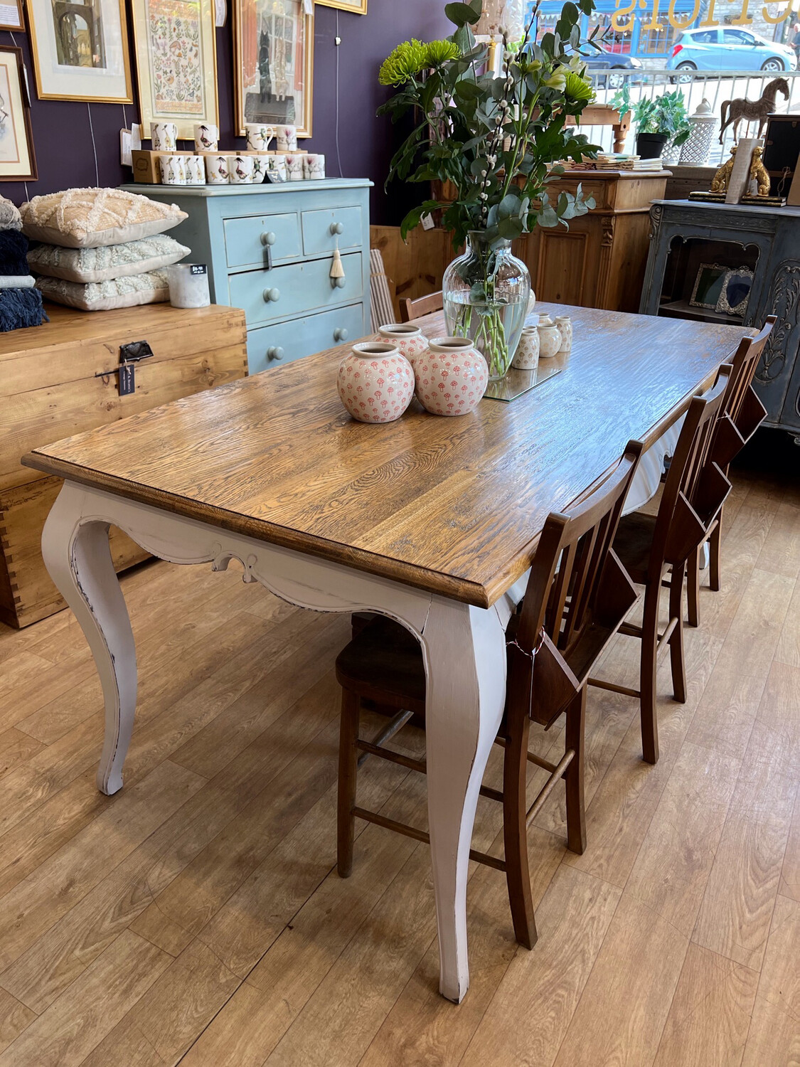 Vintage French Oak Dining / Kitchen Table