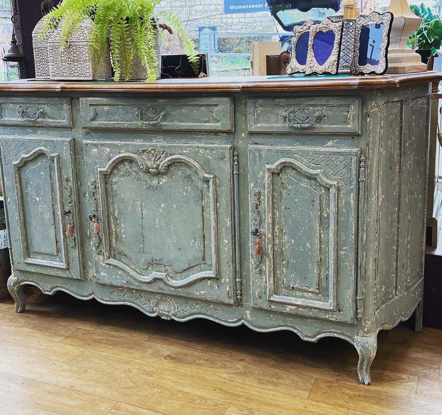 Antique French Oak Painted Sideboard