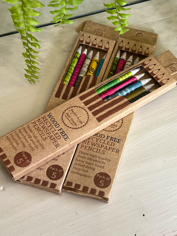 Recycled Newspaper Pencil Set