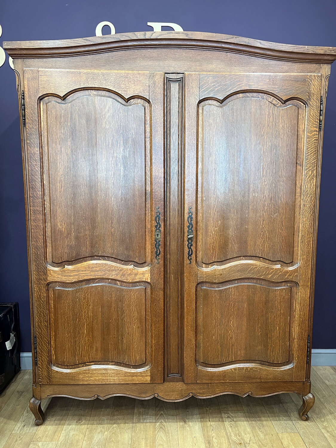 Antique French Oak Knockdown Wardrobe / Armoire