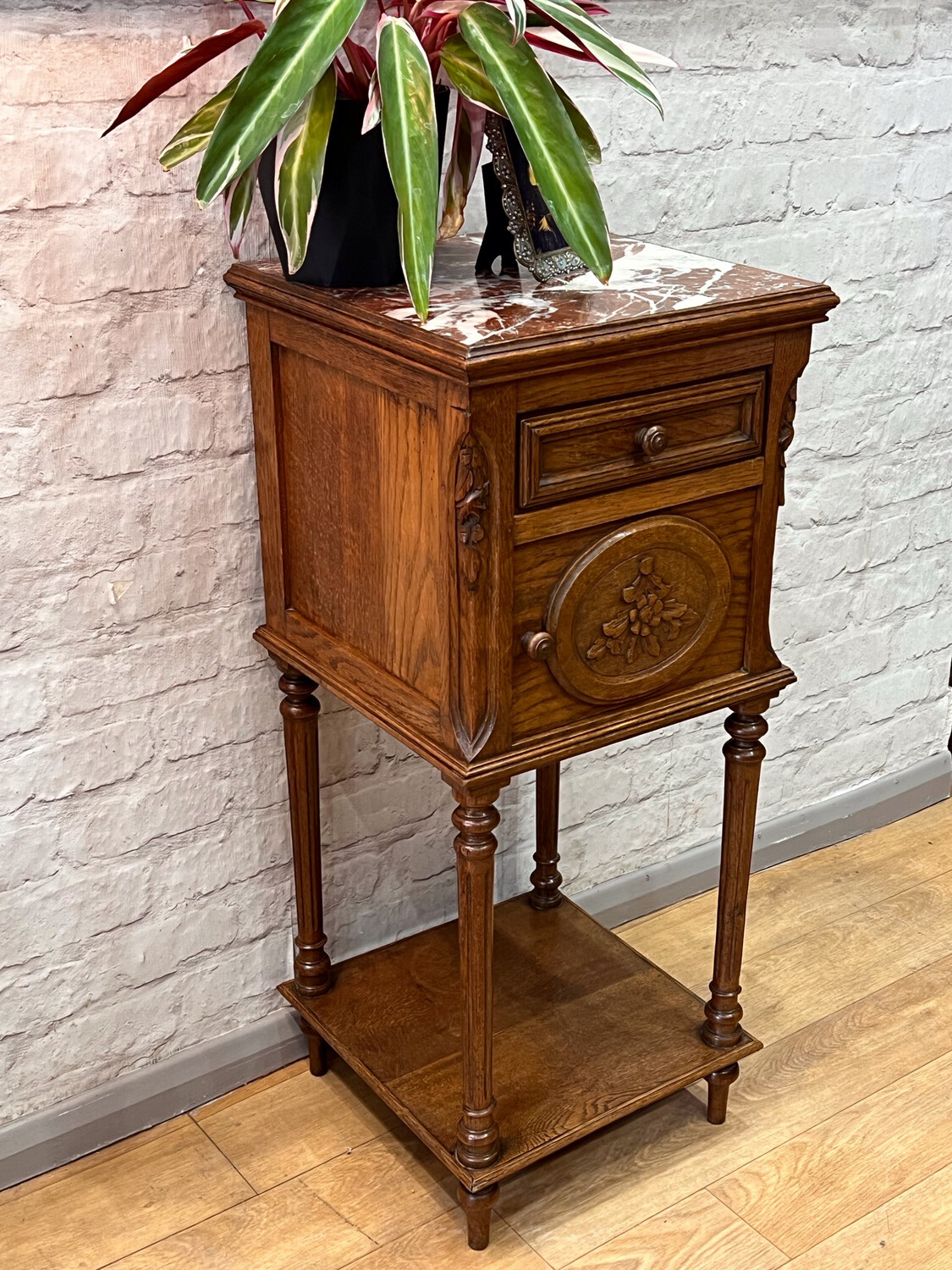 Antique French Oak Pot Cupboard / Bedside