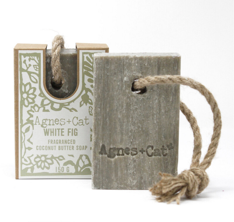 Agnes &amp; Cat Soap On A Rope - White Fig