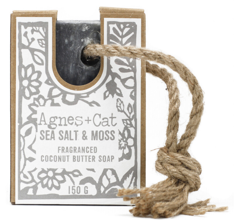 Agnes &amp; Cat Soap On A Rope - Sea Salt &amp; Moss