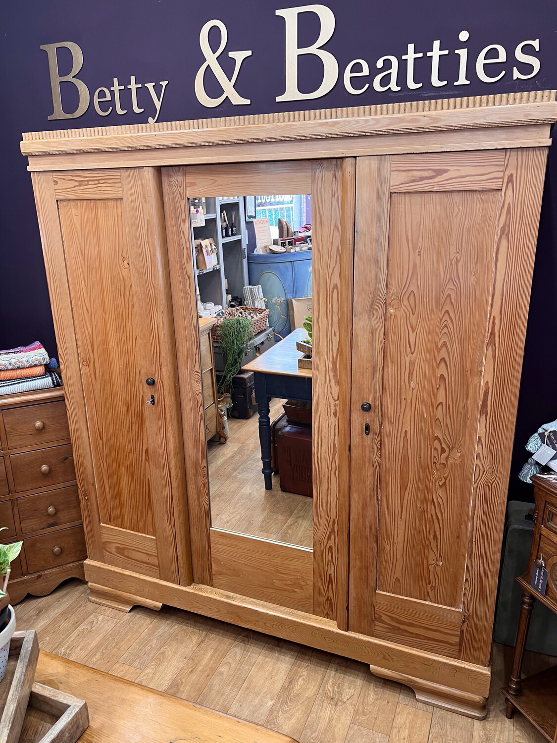 Vintage French Knockdown Pine Wardrobe / Armoire