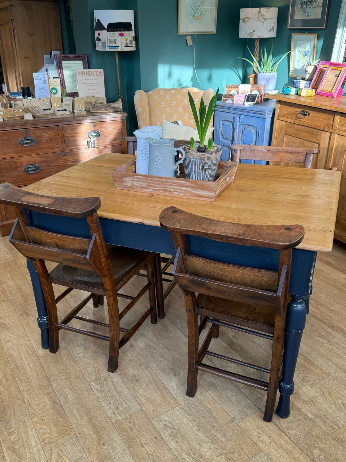 Antique Pine Dining / Kitchen Table