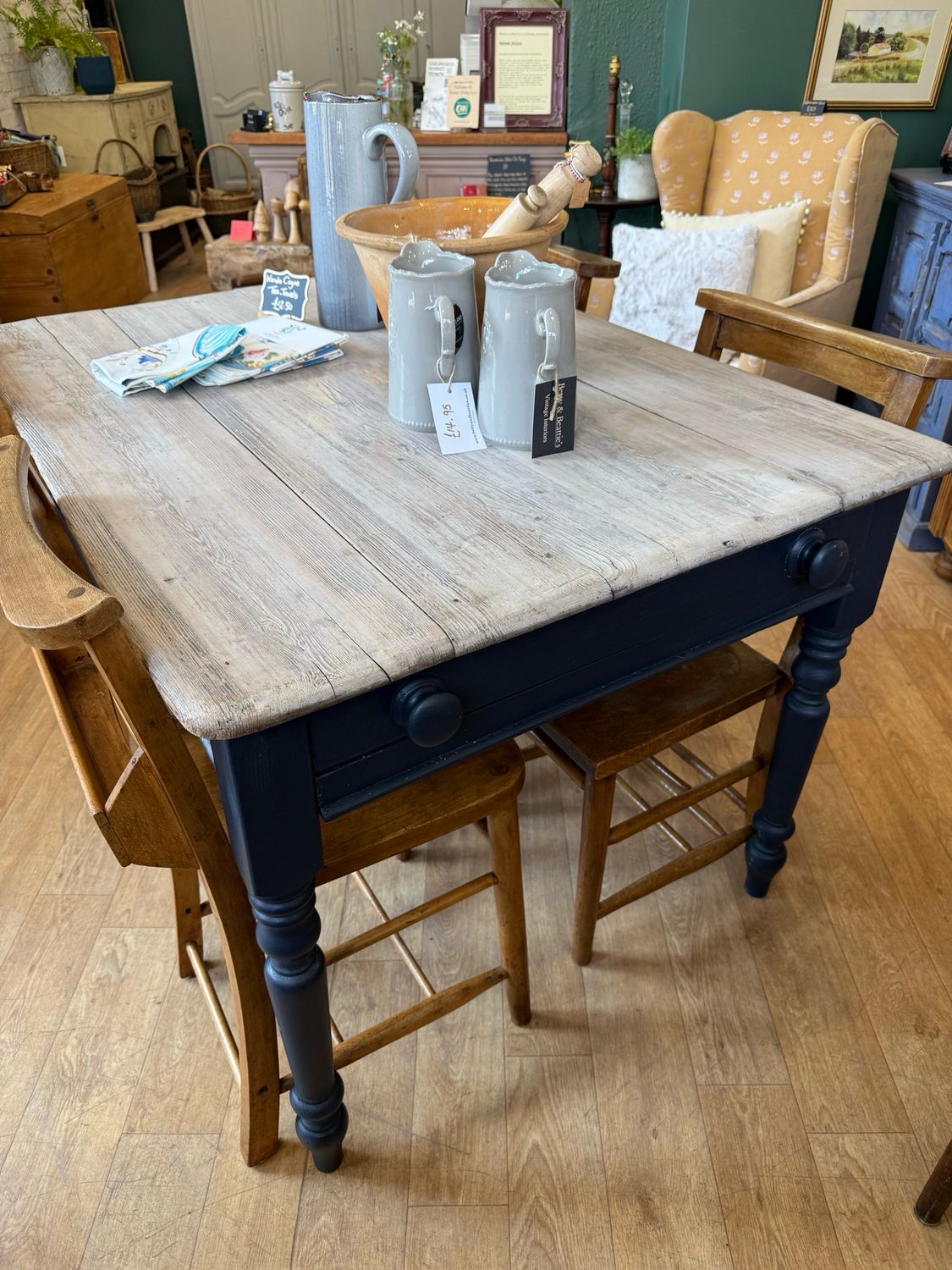 Antique Pine Dining / Kitchen Table