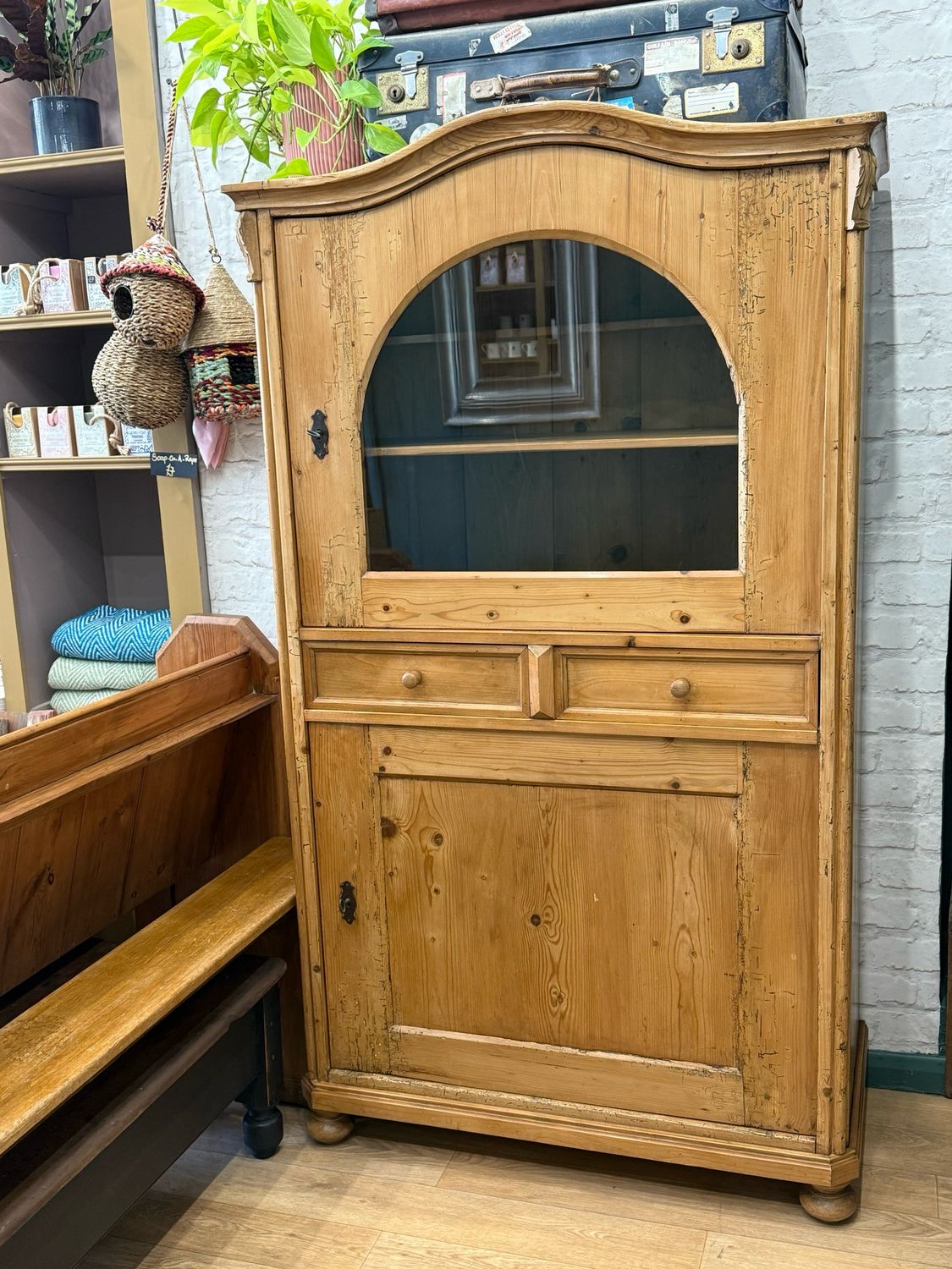 Antique Pine Cupboard / Dresser / Armoire