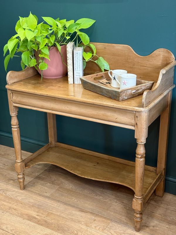 Victorian Pine Console Table / Desk / Side Table