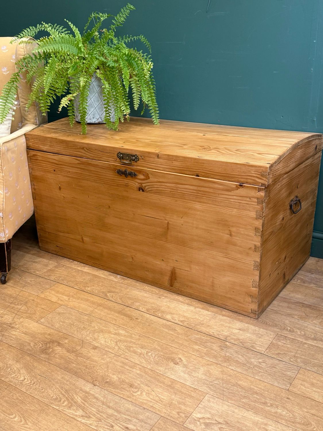 Vintage Pine Trunk / Chest / Blanket Box