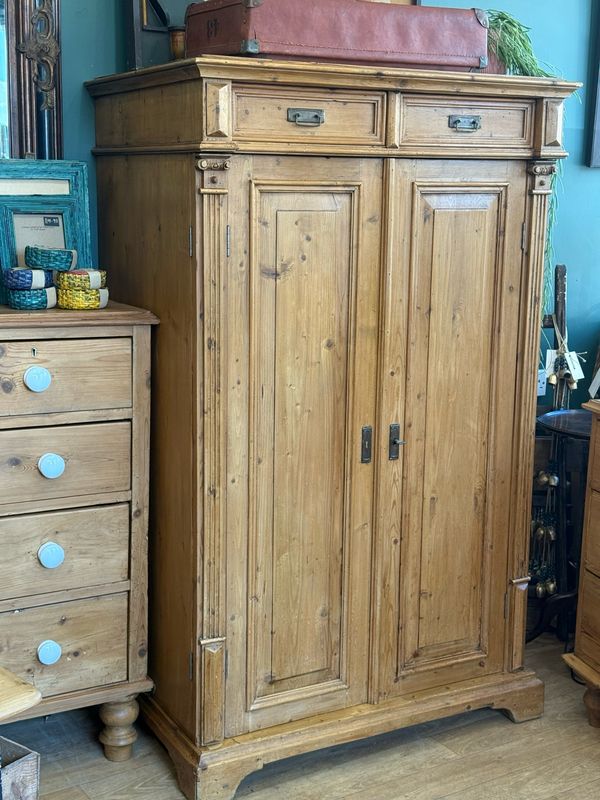 Vintage Pine Wardrobe / Linen Cupboard / Armoire