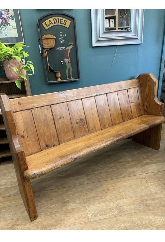 Antique Pine Church Pew / Bench