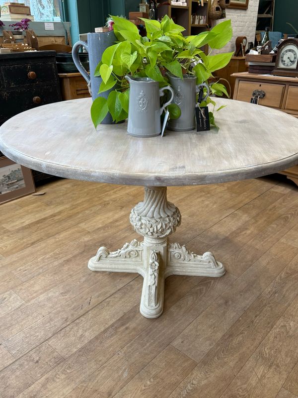 Vintage Solid Pine Pedestal Table
