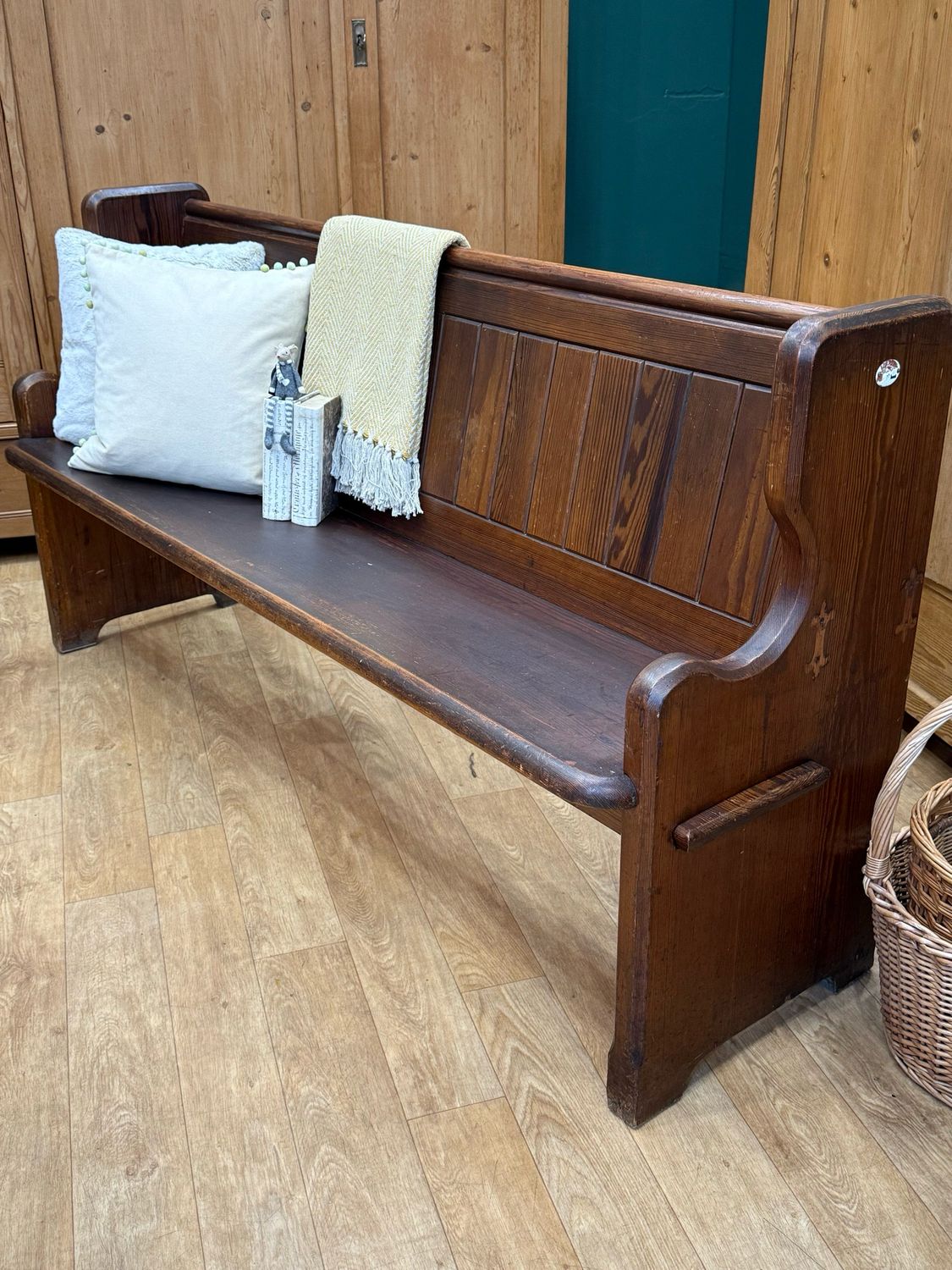 Antique Pine Church Pew / Bench