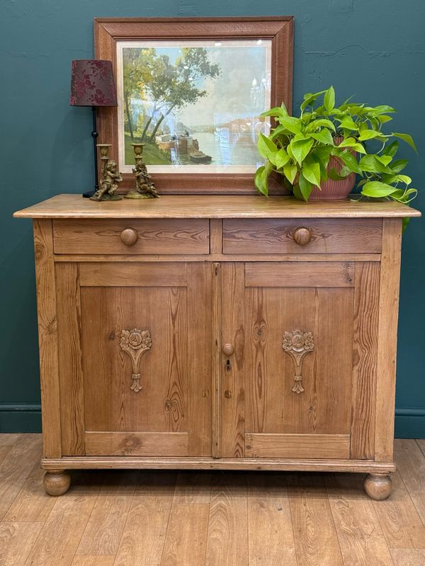 Antique Pine Sideboard / Dresser Base