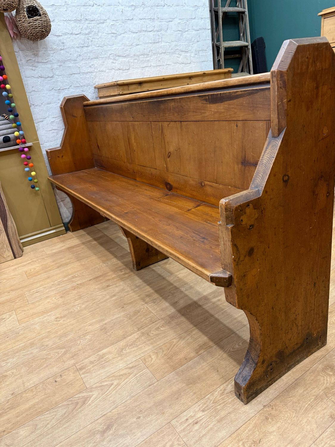 Antique Pine Church Pew / Bench Antique Pine Church Pew / Bench