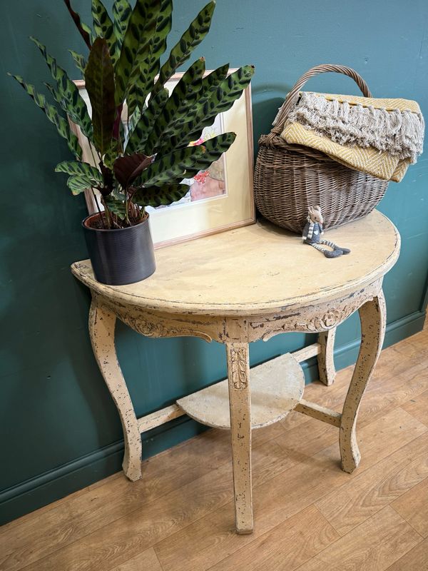 Hand Painted Demi Lune Table / Console