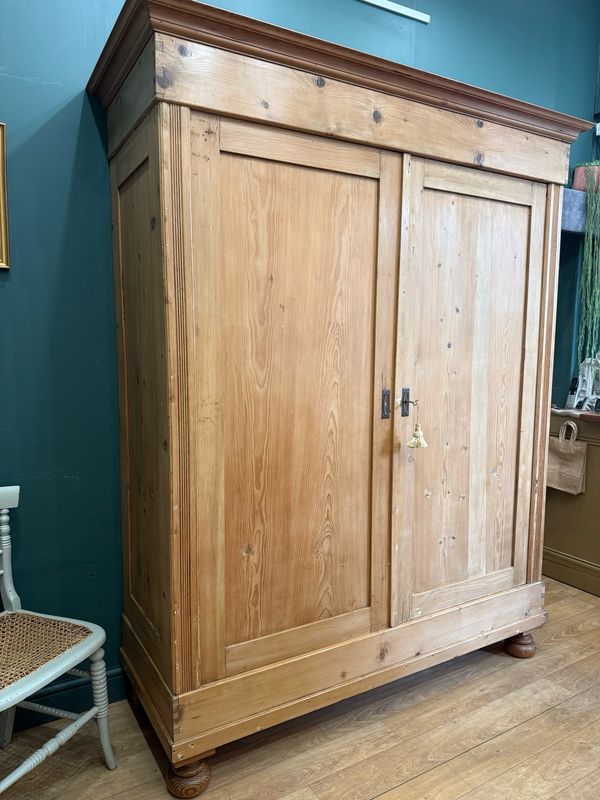 Antique Pine Knockdown Wardrobe / Armoire