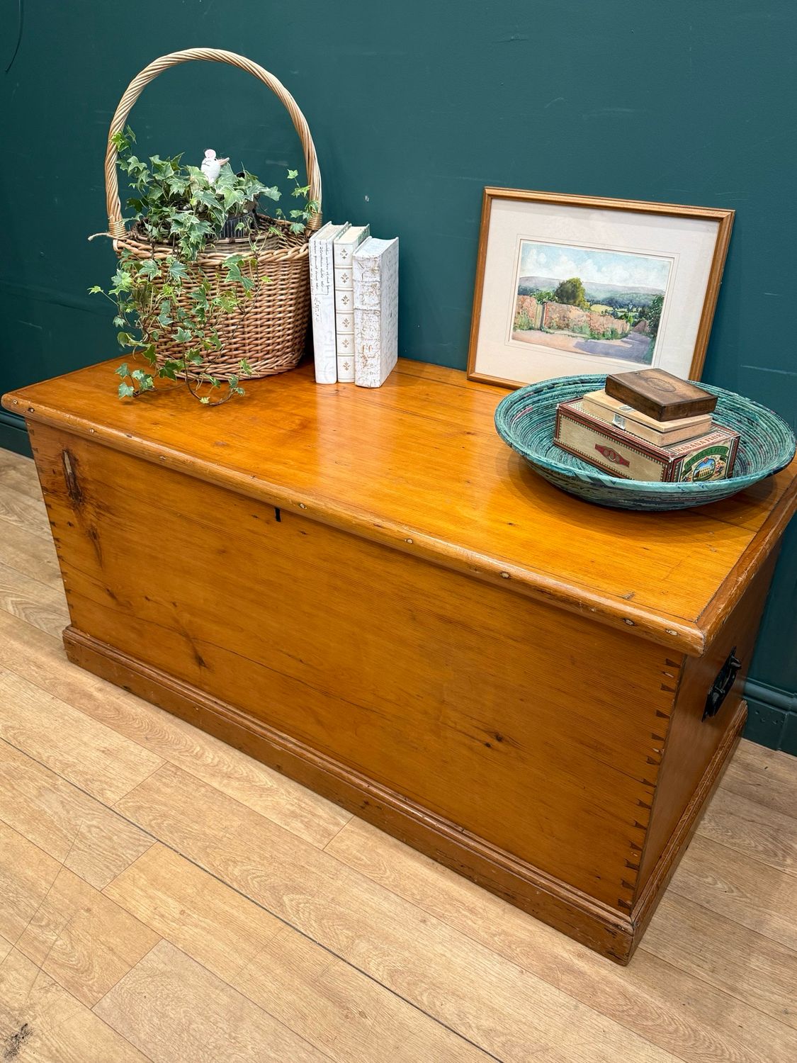 Vintage Pine Trunk / Storage Chest / Coffee Table