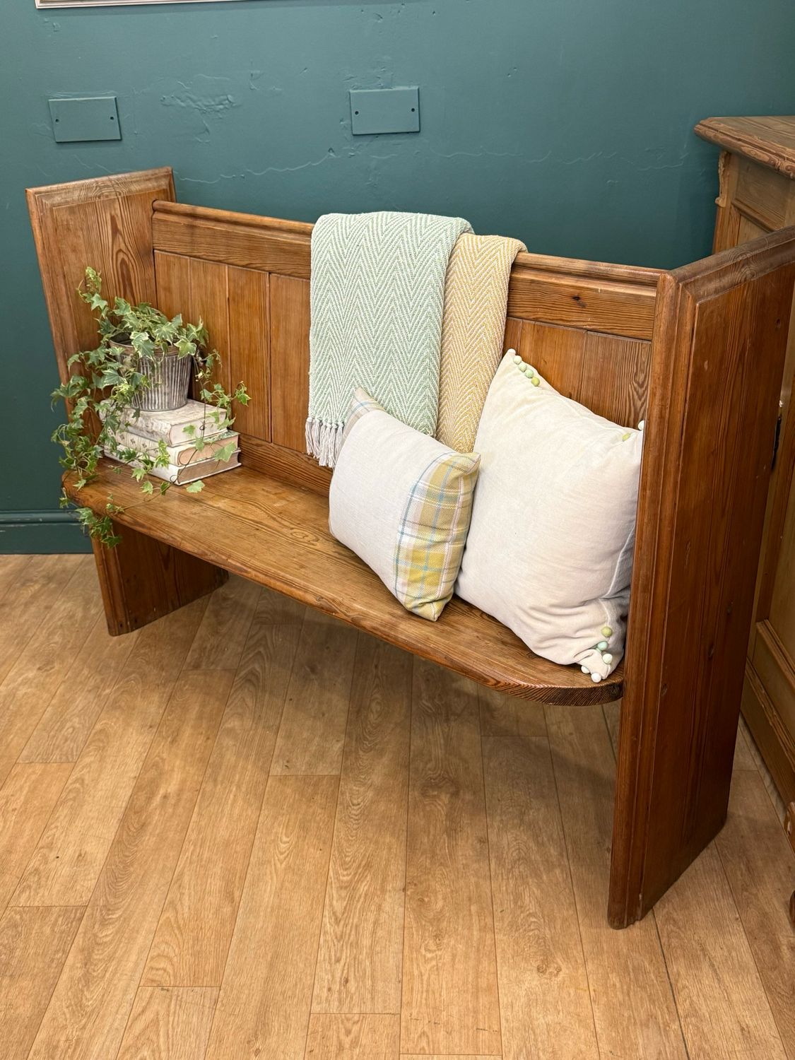 Antique Pine Church Pew / Bench