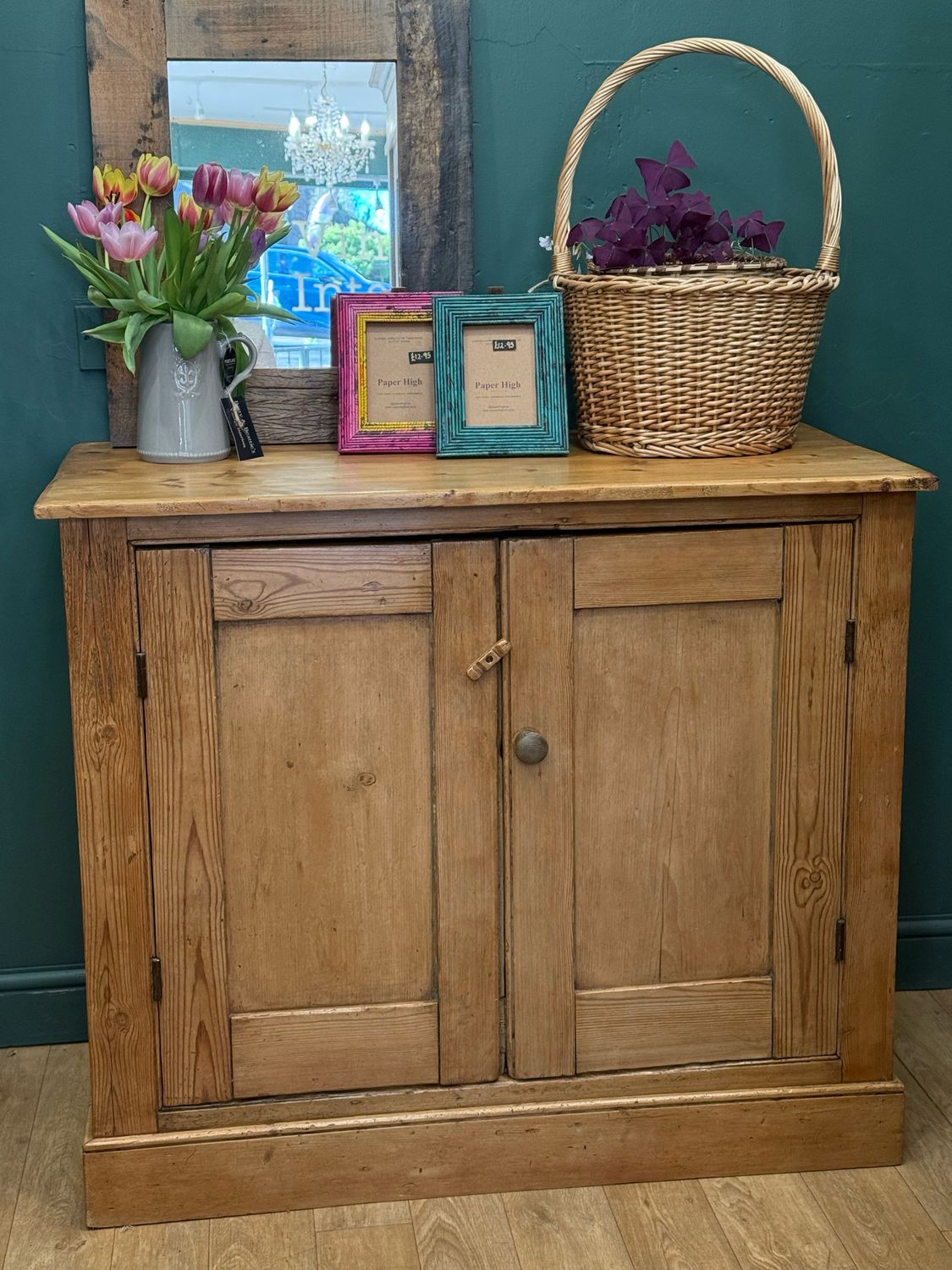 Antique Pine School Cupboard / Sideboard