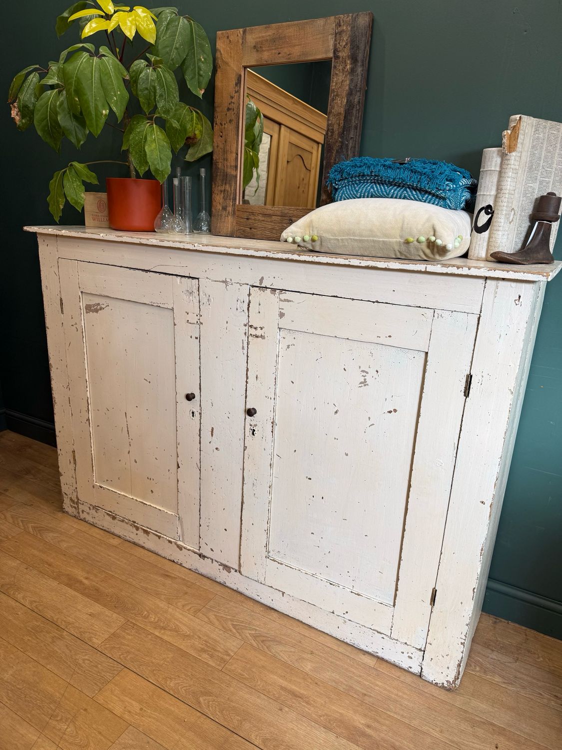 Vintage Painted School Cupboard - Original Paint