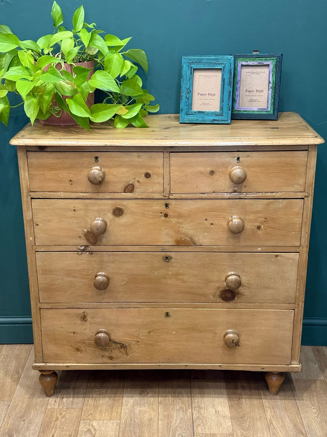 Antique Victorian Pine Chest Of Drawers
