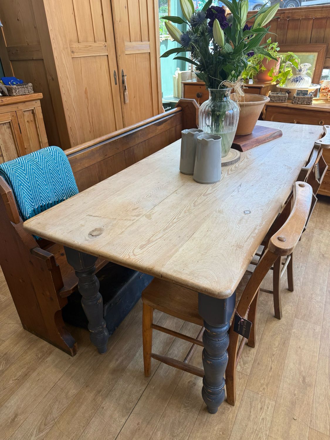 Antique Pine Farmhouse Kitchen / Dining Table