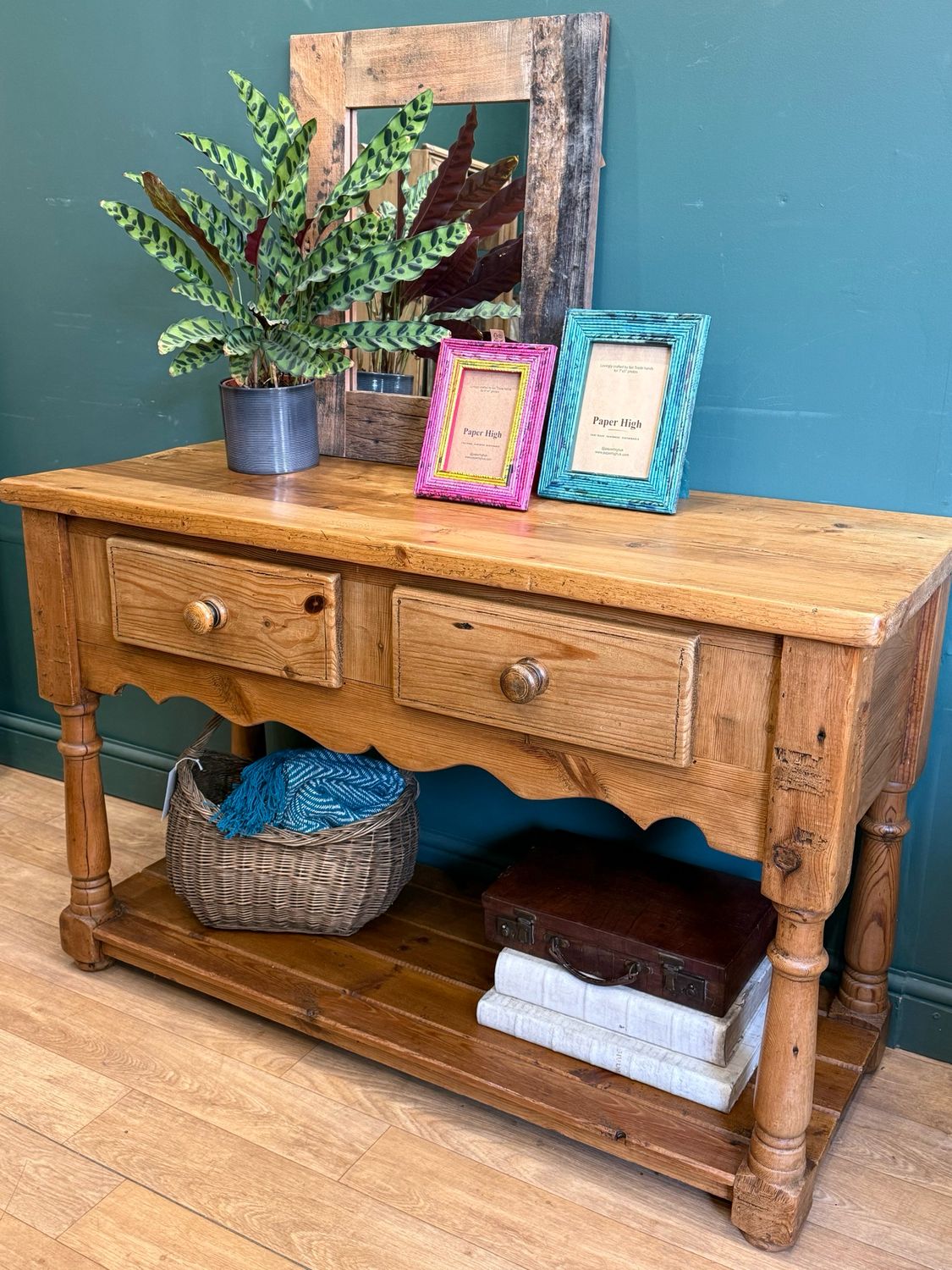 Vintage Pine Console Table / Sideboard