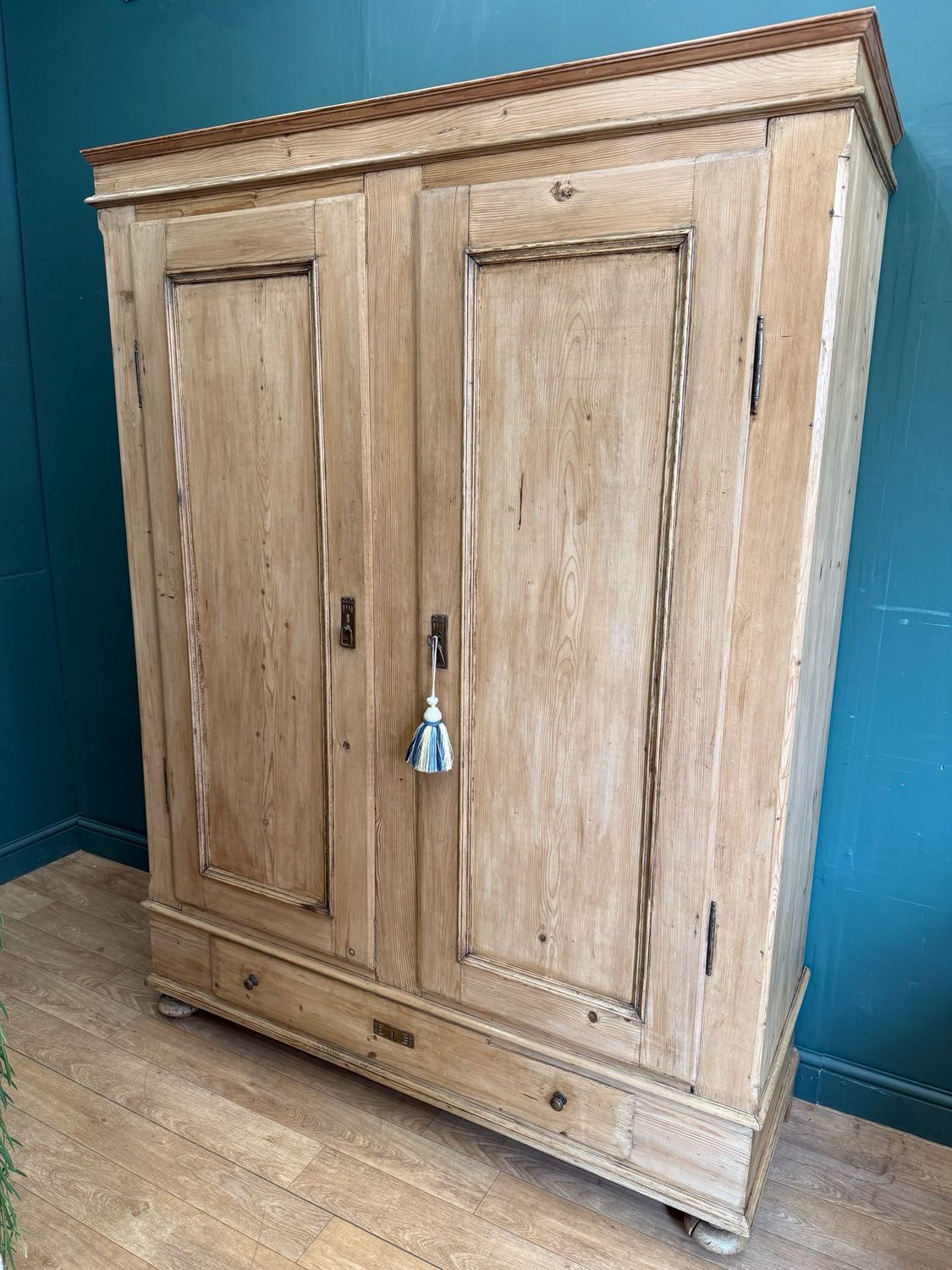 Antique Pine Knockdown Wardrobe / Armoire