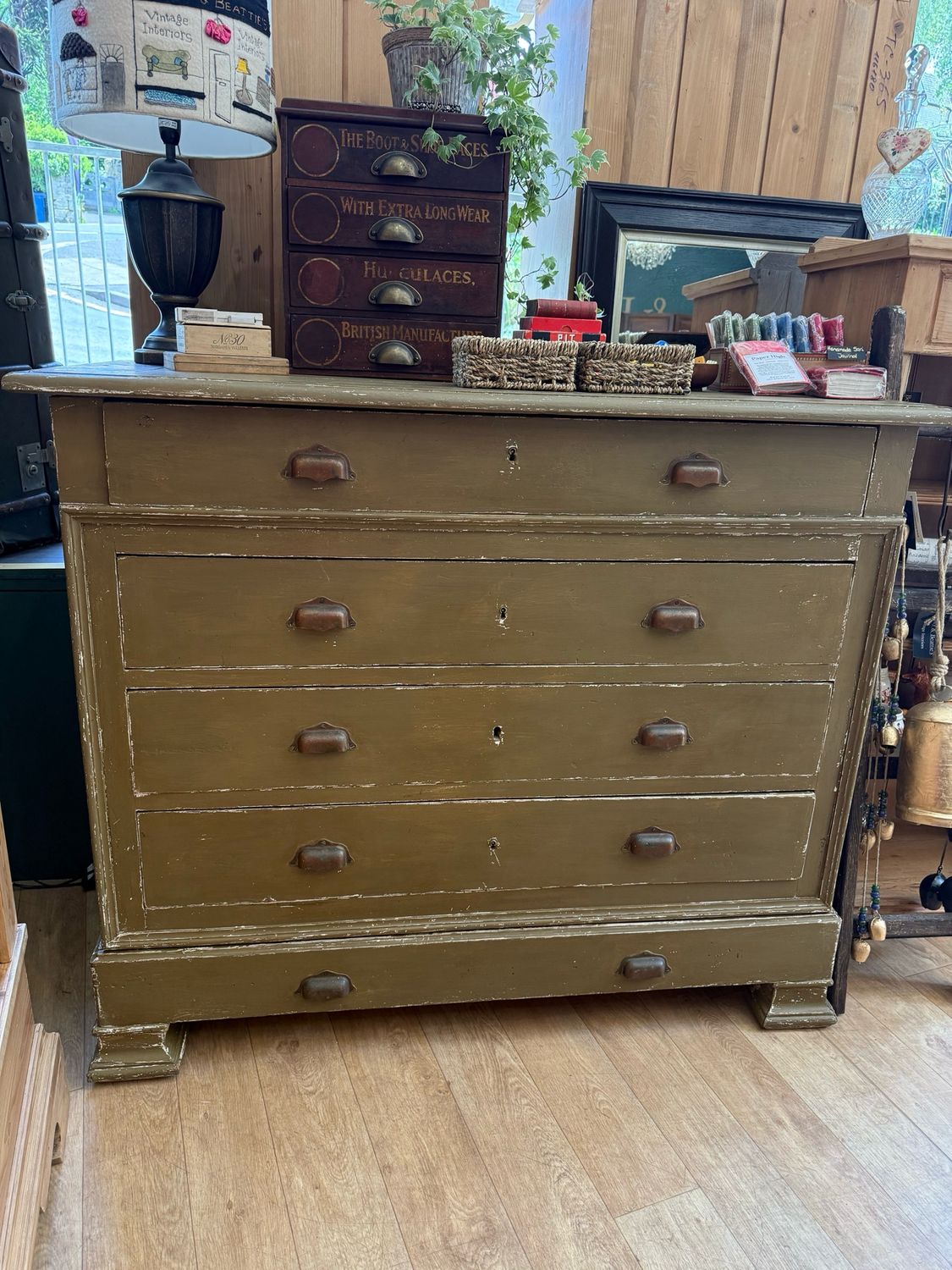 Vintage Pine Chest Of Drawers - Hand Painted - Large