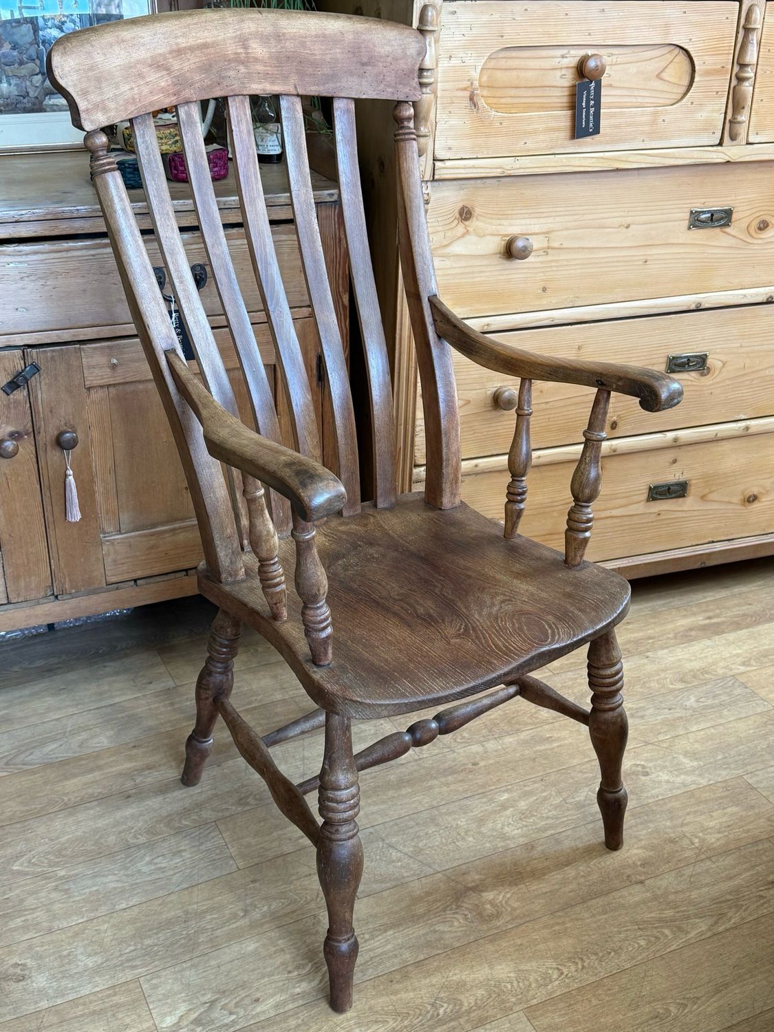 Antique Fireside Windsor Style Armchair