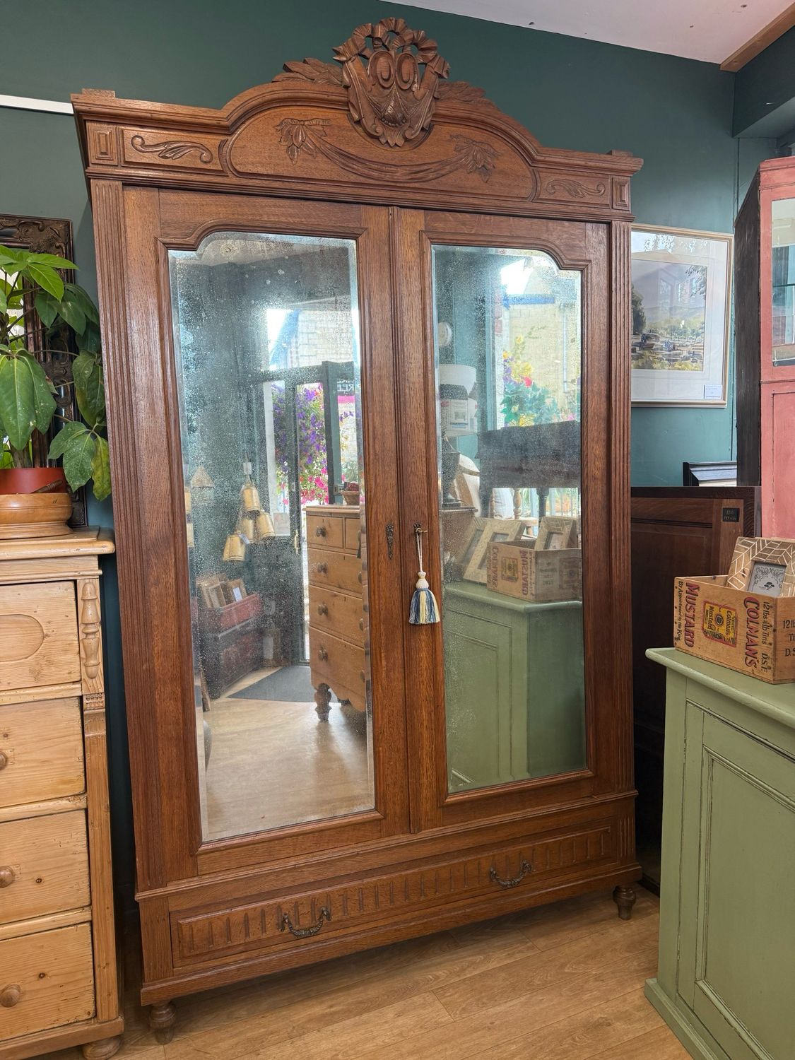 Antique French Oak Armoire / Knockdown Wardrobe